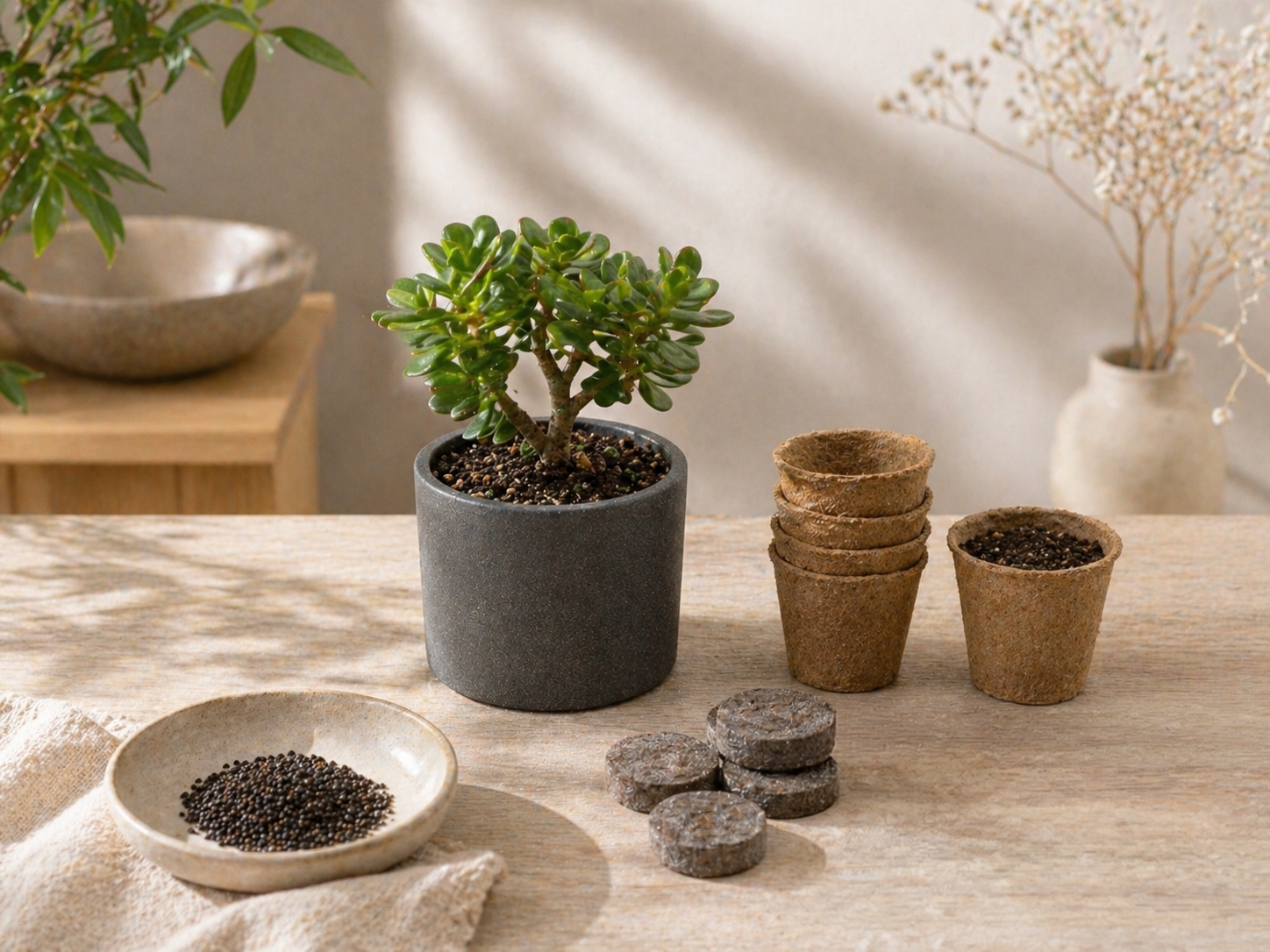 Jadebaum Bonsai Set mit Anleitung und Zubehör für Anfänger